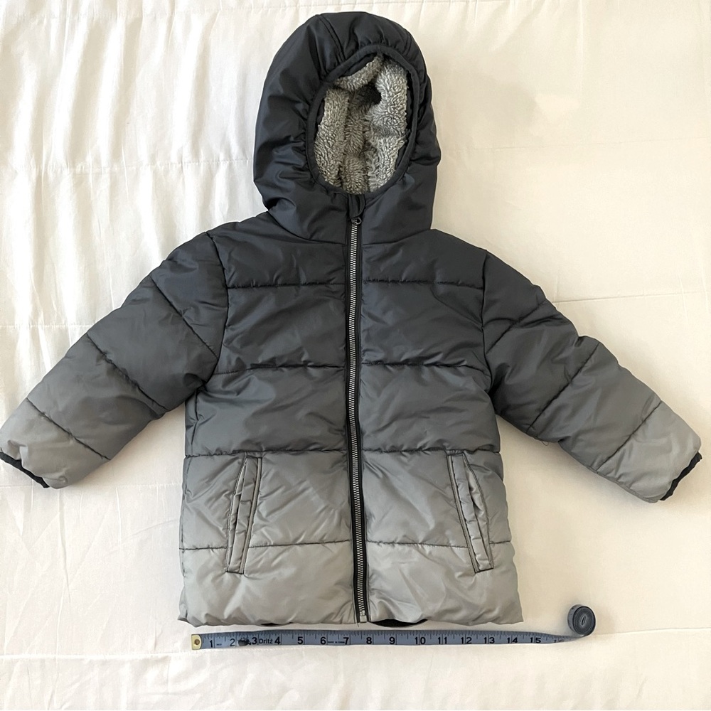 Wonder Nation Boys/Girls/Kids 4T Ombré Grey Zippered Puffer Jacket with Pockets